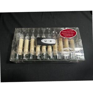 10 Flameless LED Window/Tree Candles Remote Control & Clips‎ Shatter Resistant